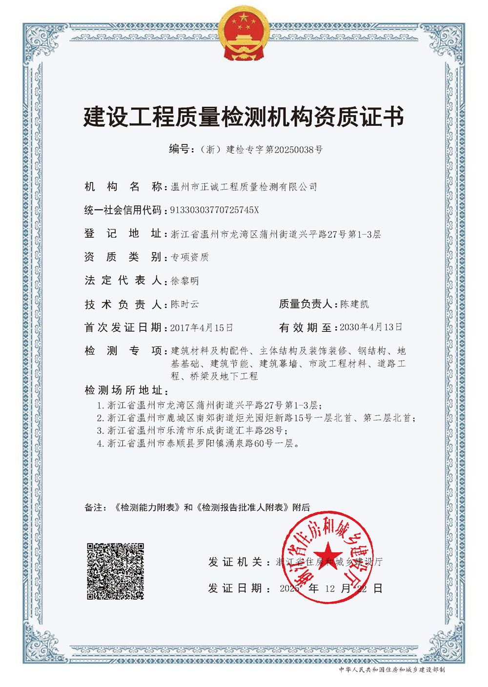 资质证书2025